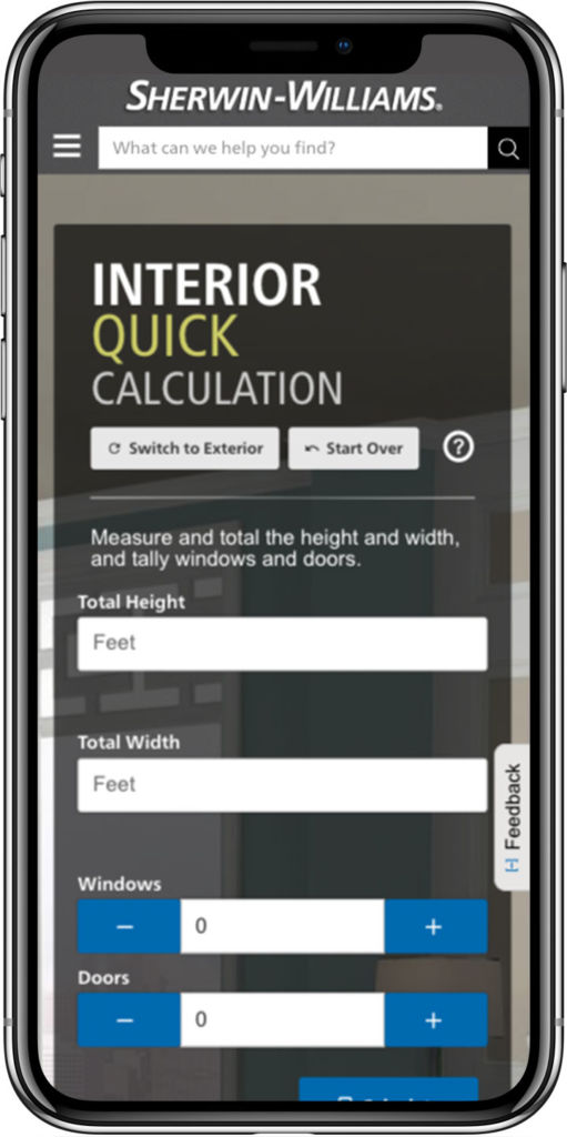 iPhone X - Interior Quick Calculation app