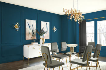 Dining Room, dark blue walls