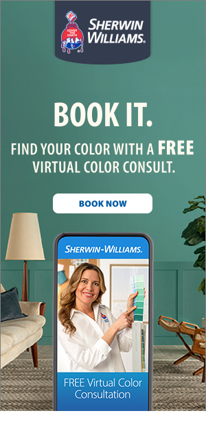 A Sherwin-Williams color expert helping a customer select a paint color during a free virtual color consultation.