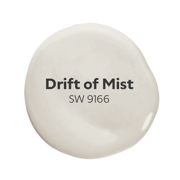 Dollop of the Sherwin-Williams color Drift of Mist SW 9166